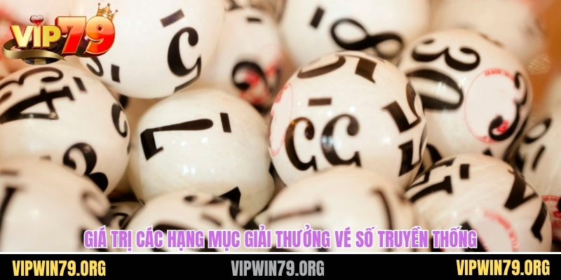 Giá trị các hạng mục giải thưởng vé số truyền thống